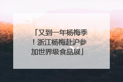 又到一年杨梅季！浙江杨梅赴沪参加世界级食品展